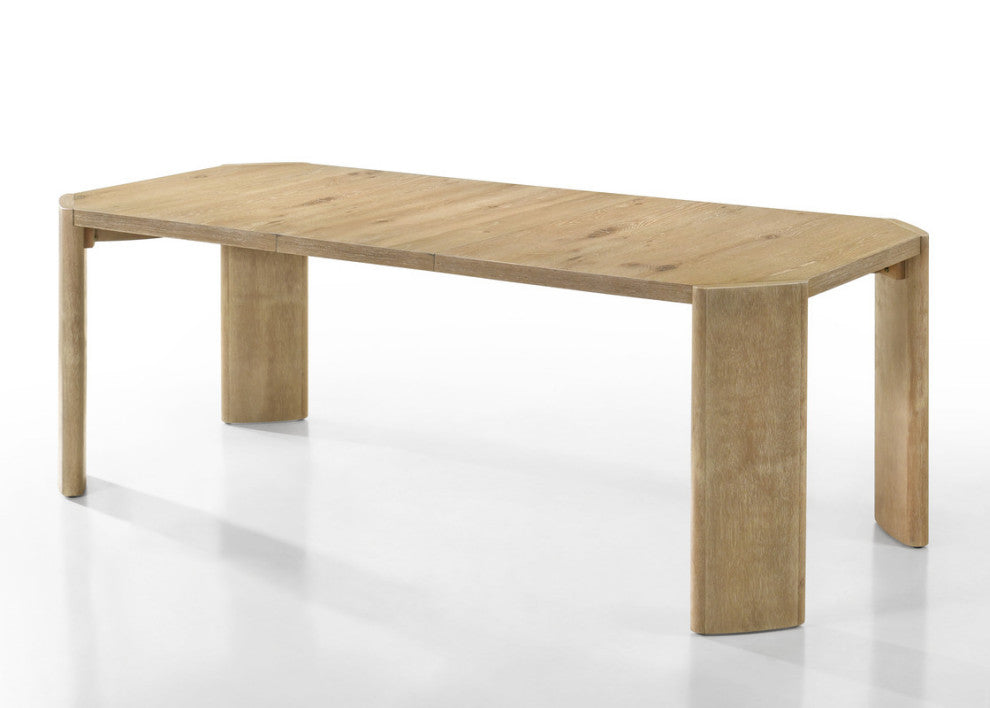 Magnus 6 Piece Oak Finish 84" Extendable Rectangular Dining Table Set With Bench