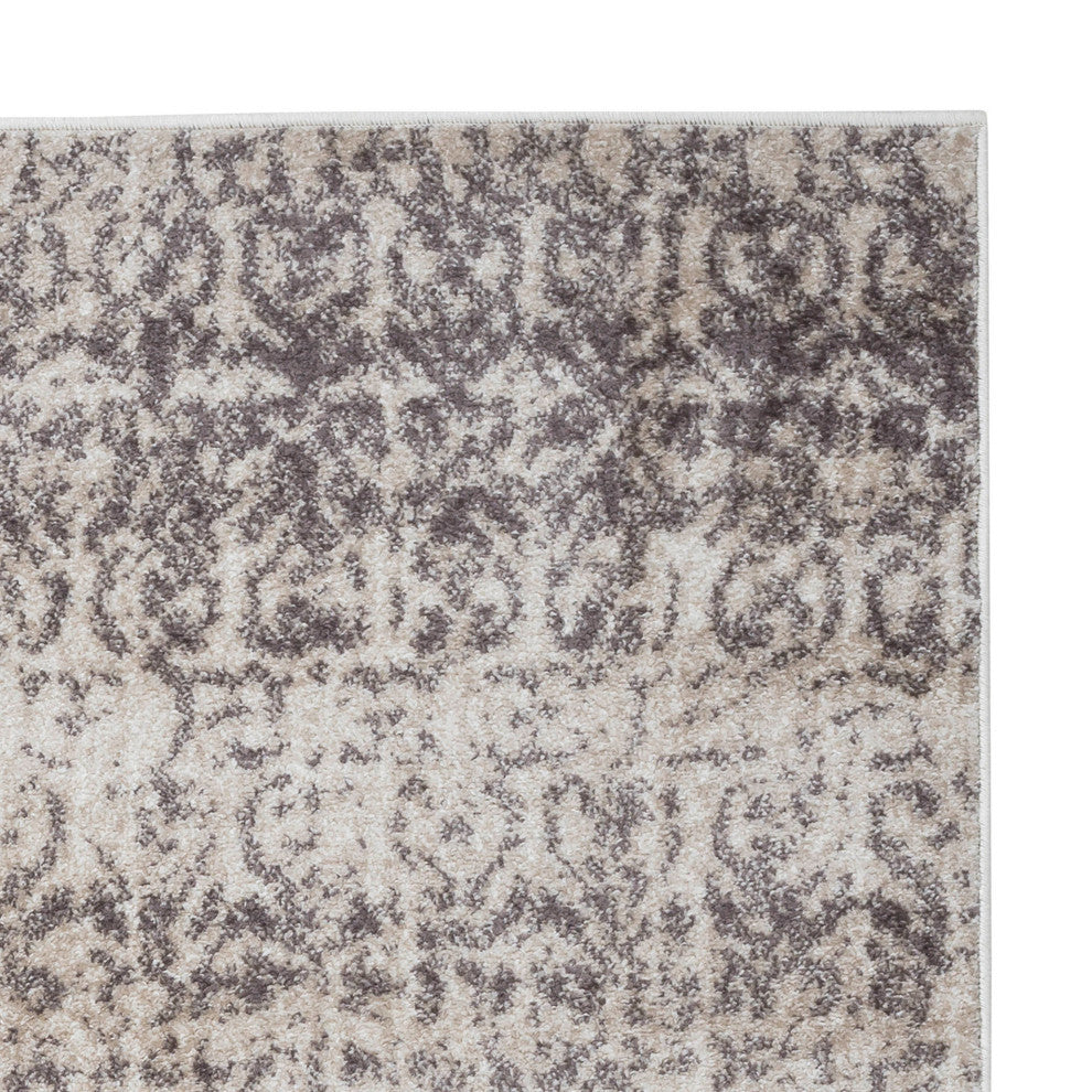 Murillo Abstract Waterfalls Rug - Cream and Taupe - 7' 10" X 9' 10"