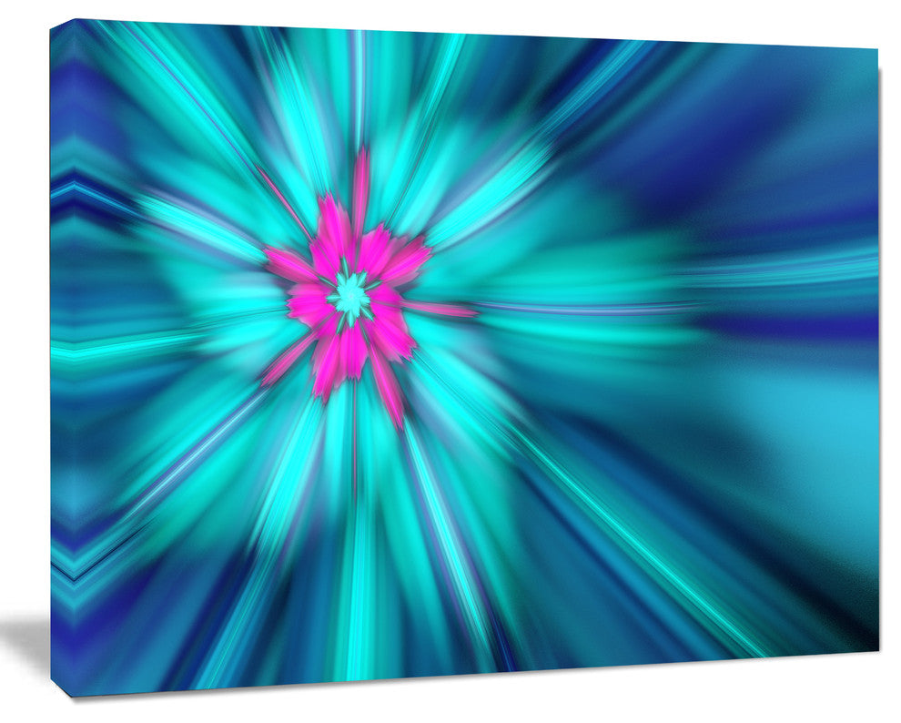 Rotating Blue Fireworks, Large Floral Canvas Art Print, 60x40