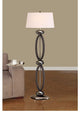 Infinity 61" Dark Walnut, Espresso and Brushed Steel Modern Floor Lamp
