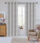 Jacquard Scroll Drapery Curtain Panels, Natural, 50"x63", Set of 2