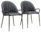 Set of Two Dark Gray Faux Leather Arch Dining Chairs