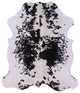 7' 0" X 6' 2" Black and White Natural Cowhide Rug C2203