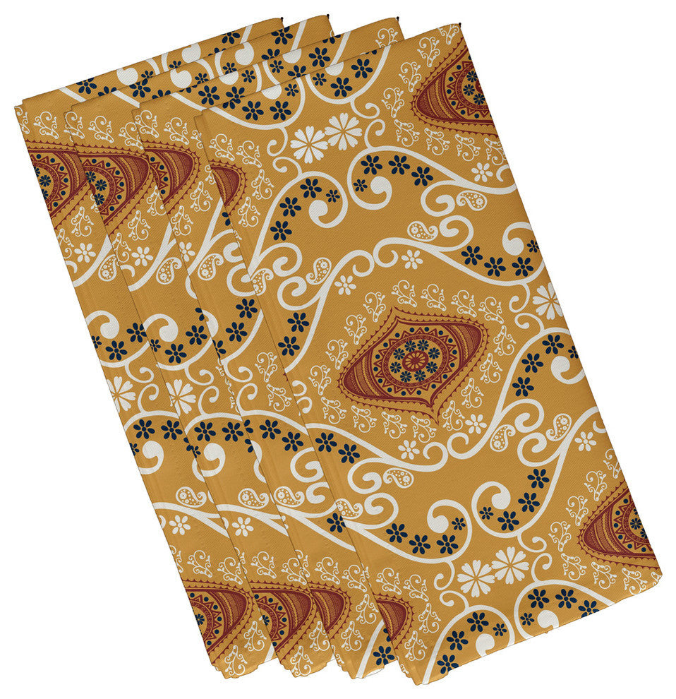 Illuminate, Print Napkin, Set of 4, Gold