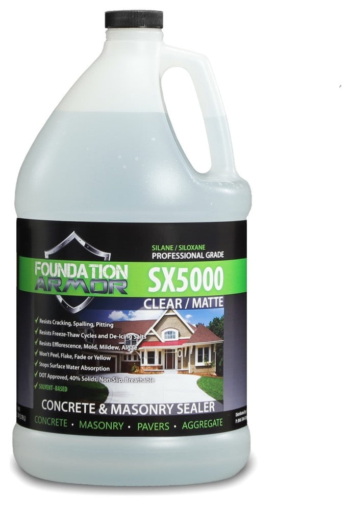 SX5000 Pro-Grade Solvent-Based Silane Siloxane Water Repellent Sealer, Clear, 1 Gallon