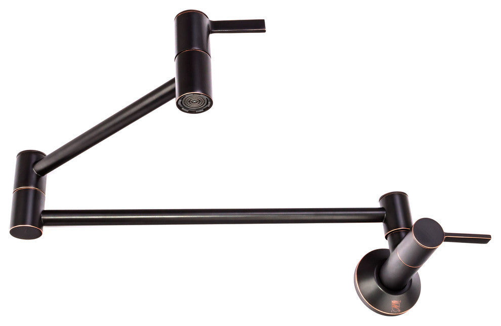 Modern Wall-Mount Pot Filler Faucet, Bronze