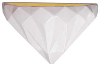 Geometric Wall Sconce, Incandescent, Matte White/Champagne Gold