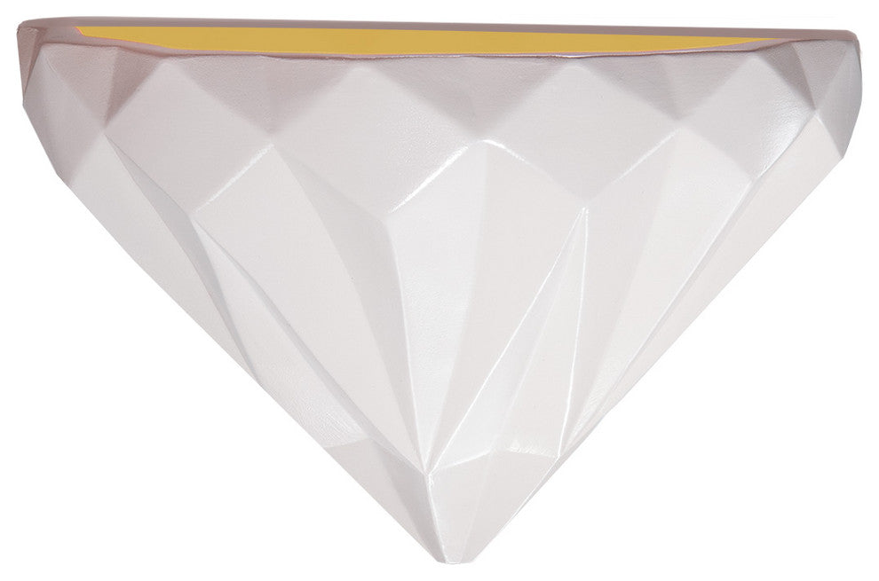 Geometric Wall Sconce, Incandescent, Matte White/Champagne Gold