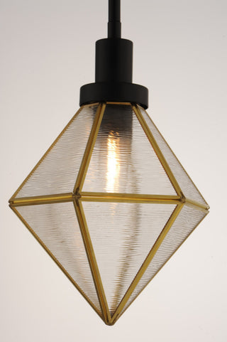 Maxim 11555 Adorn 8"W Mini Pendant - Black / Burnished Brass