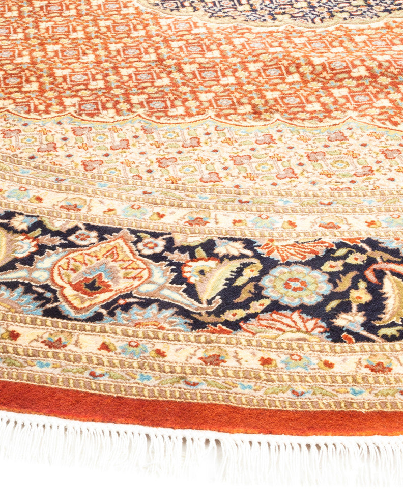 Mogul, One-of-a-Kind Hand-Knotted Area Rug Orange, 8'1"x8'1"