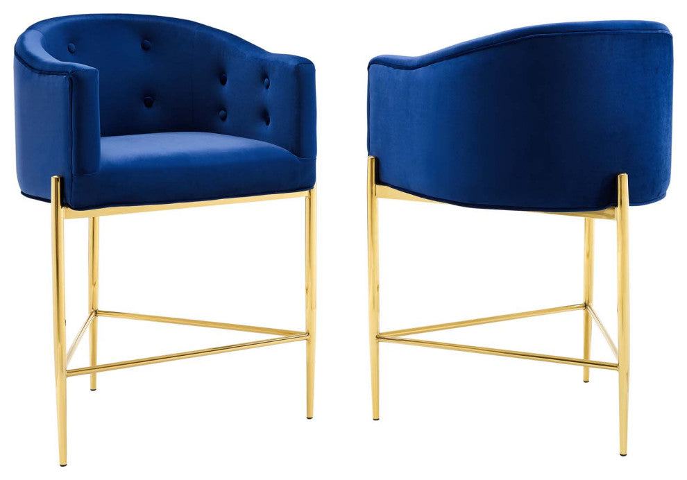 Savour Tufted Performance Velvet Counter Stool Set of 2