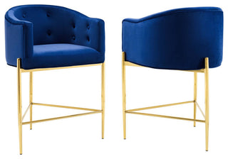 Savour Tufted Performance Velvet Counter Stool Set of 2