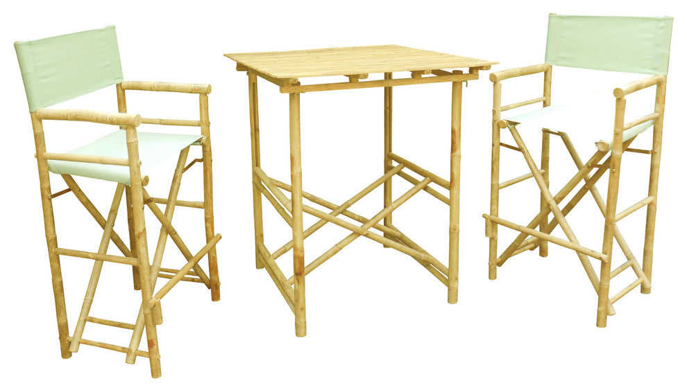Director High Square 3-Piece Table Set, Celadon, Natural