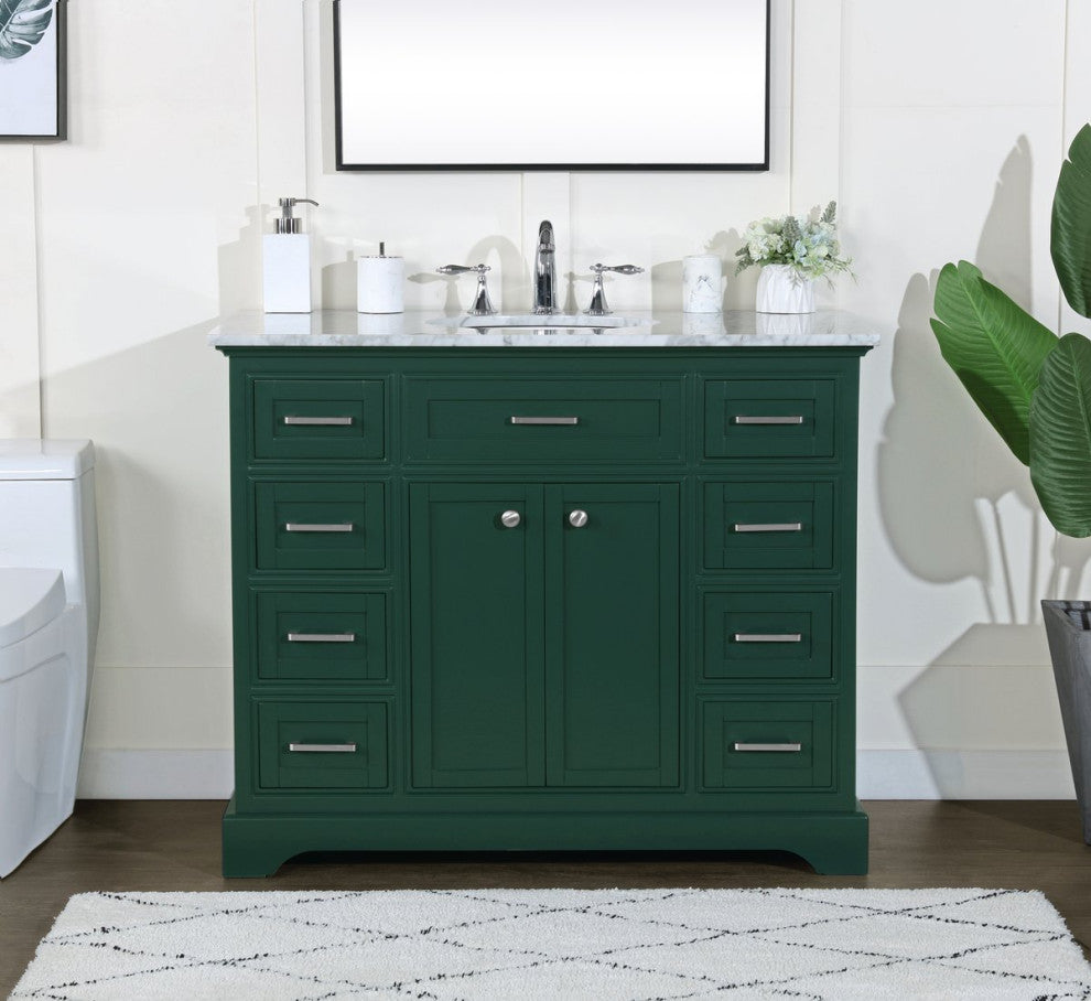 Amber Single Bathroom Vanity, Blue, Green, 42"