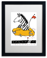 'Zippy Zebra' Matted Framed Canvas Art by Carla Martell