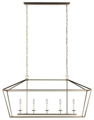 Dianna Five Light Medium Linear Chandelier, Satin Brass