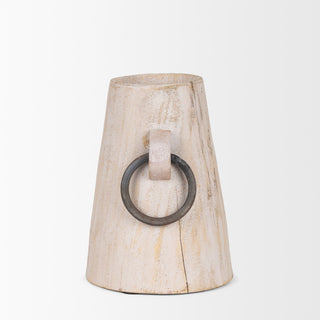 Monique Small Light Brown With Handles Wood Pot