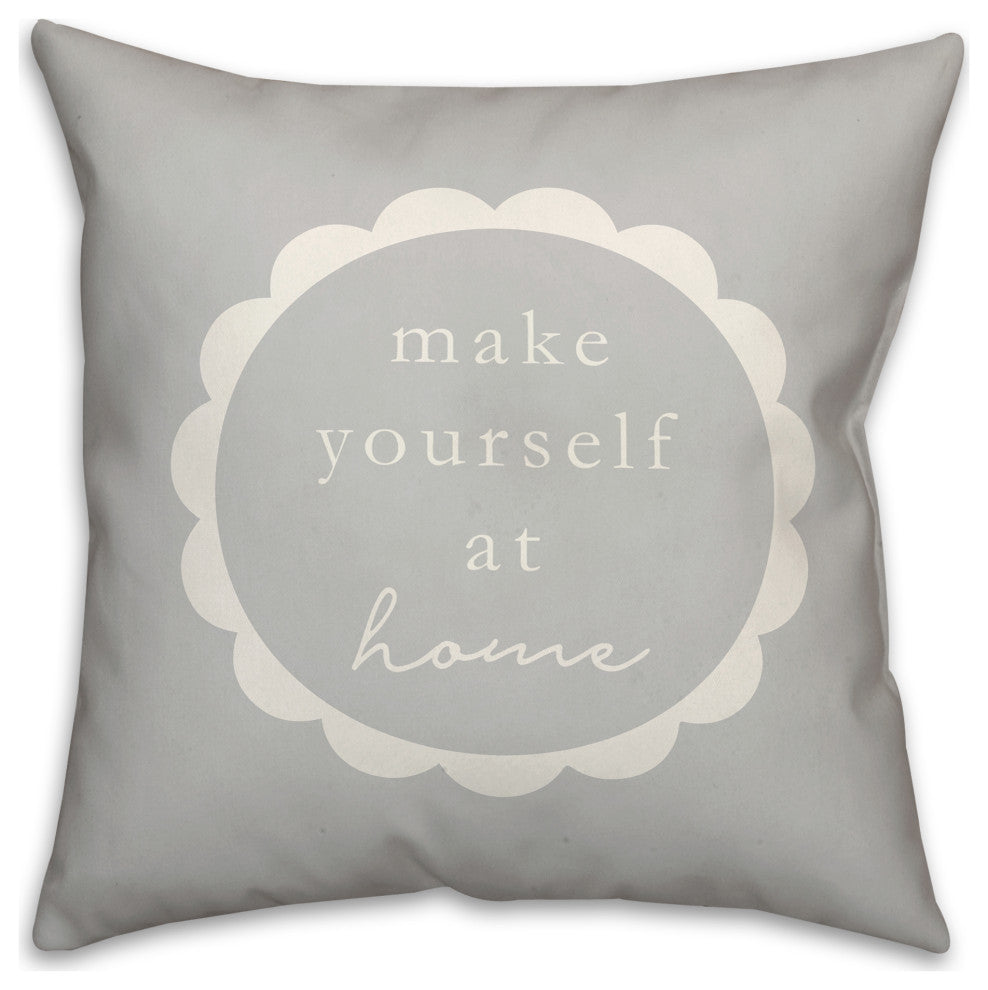Make Yourself At Home Scalloped 4 18x18 Spun Poly Pillow
