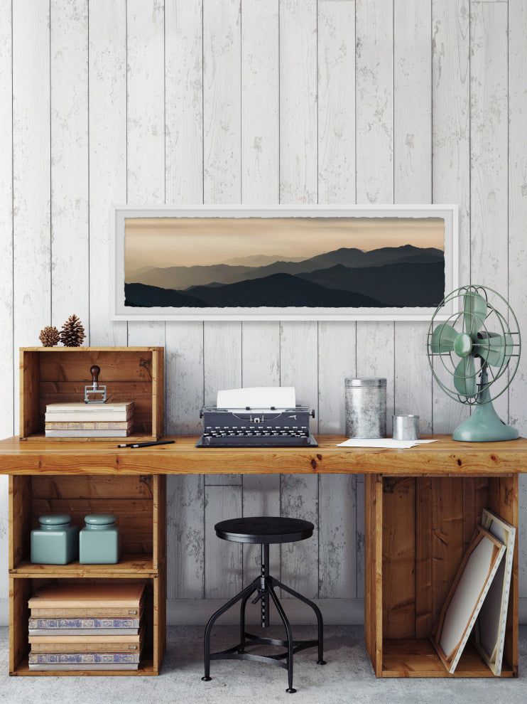 "Vibrant Sunrise" Framed Painting Print, 45x15