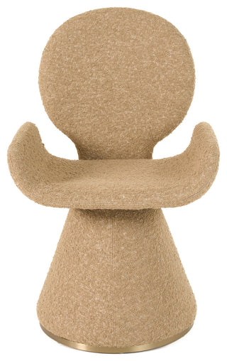 Modrest Neptune Contemporary Beige Fabric, Brushed Brass Dining Chair