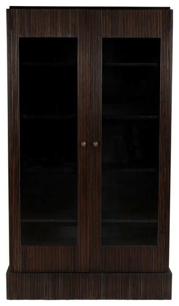 Noho Hutch, Hand Rubbed Black With Light Brown Trim