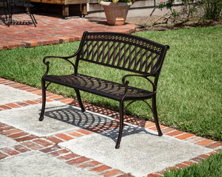 Simone Cast Aluminum Patio Bench