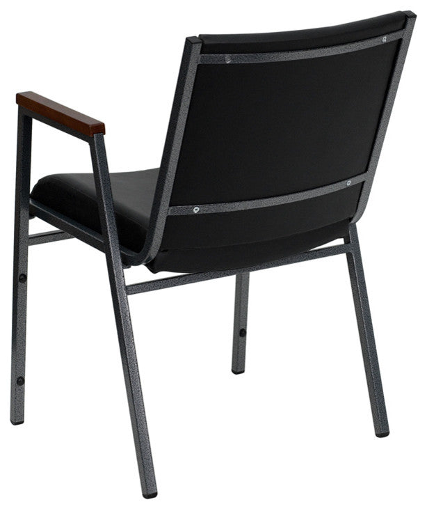Flash Furniture Hercules Upholstered Stacking Chair in Black Vinyl