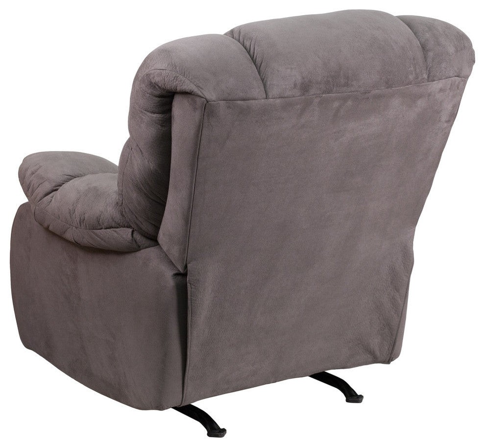 Softsuede Microfiber Rocker Recliner, Gray