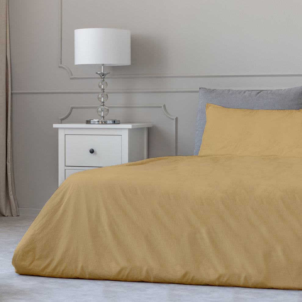 Egyptian Cotton Feel Cool Soft, 4-Piece Sheet, Deep Pockets, Gold, King/Cal King