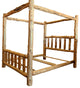 Red Cedar Log Canopy Bed, King