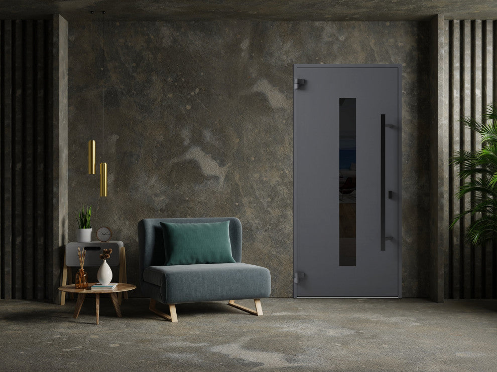 Exterior Prehung Steel Door Ronex 0130 Grey