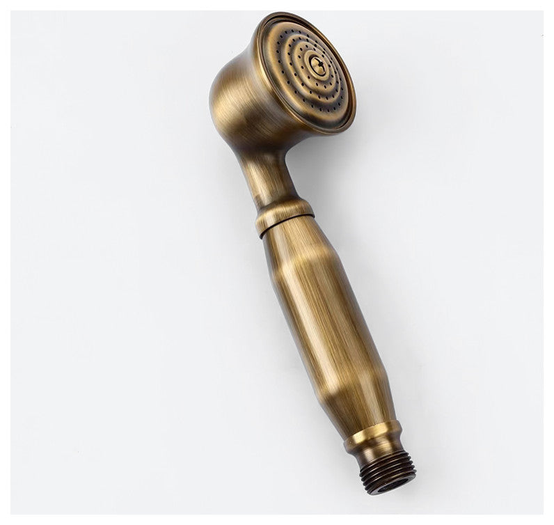 Classic Exposed Antique Brass Two Handle Round Rainshower Shower Fixture