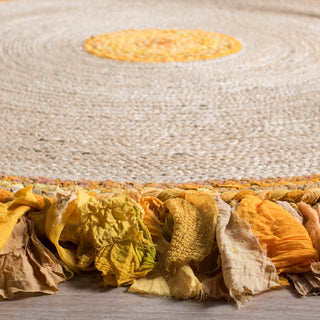 Safavieh Cape Cod Collection CAP212 Rug, Gold/Natural, 5' Round