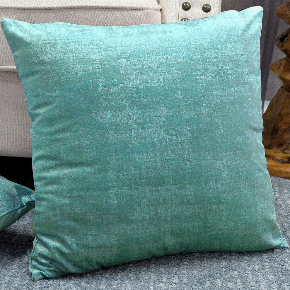 Serenta Textured Velvet Pillow Shell, Set of 4, North Sea