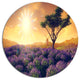 Lavender Field With Solitary Tree, Landscape Round Wall Art, 11"