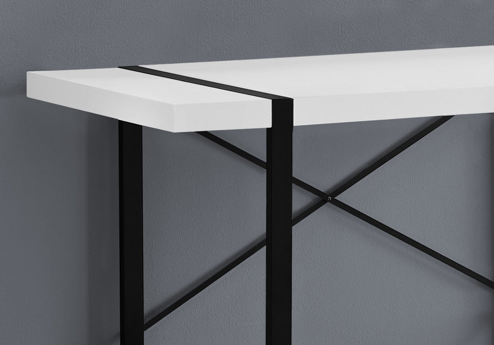 Computer Desk Home Office Laptop 48"L Work Metal Laminate White Black