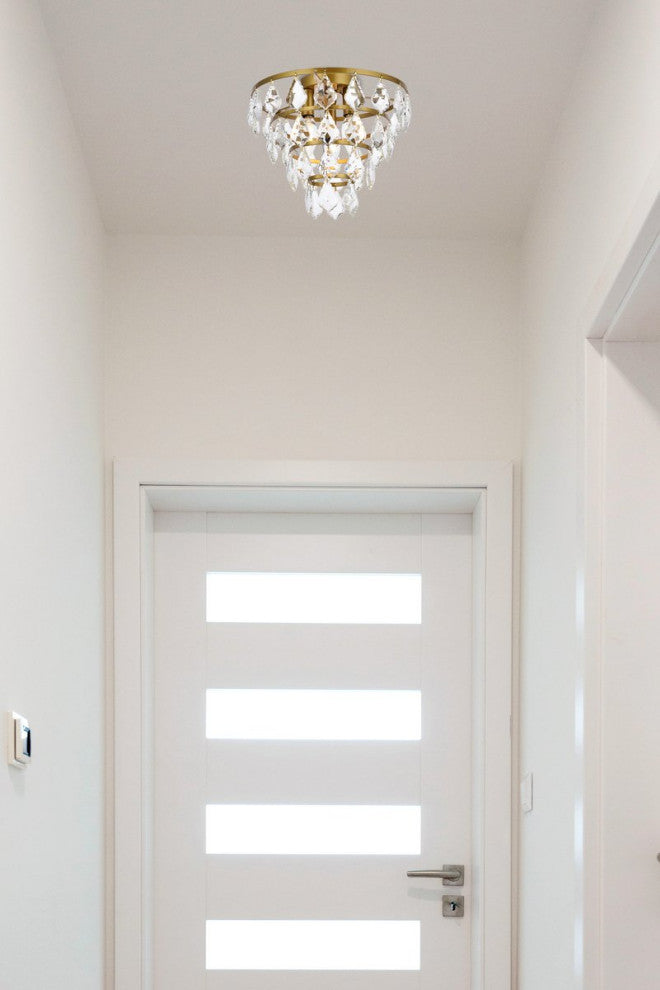 Evan 12" Flush Mount, Brass