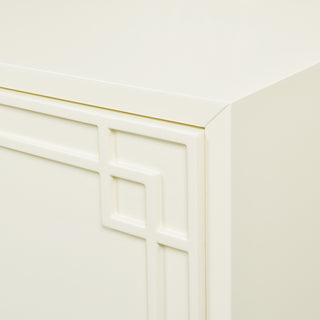 Gemini 79" Sideboard Storage Buffet, White Lacquer