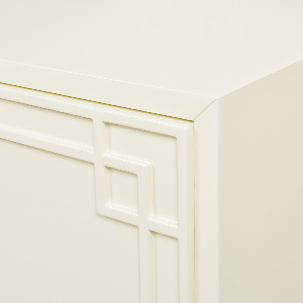 Gemini 79" Sideboard Storage Buffet, White Lacquer