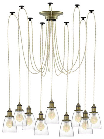 Beige And Bronze Spider Chandelier