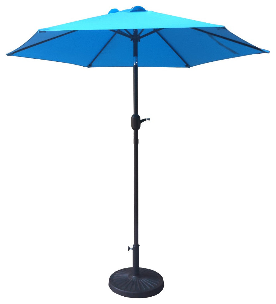 Davee 7.5' Market Umbrella With Stand/Base, Blue