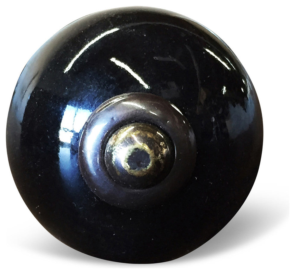 Knob-It Vintage Handpainted Ceramic Knobs, Set of 12, Blue/White/Turquoise