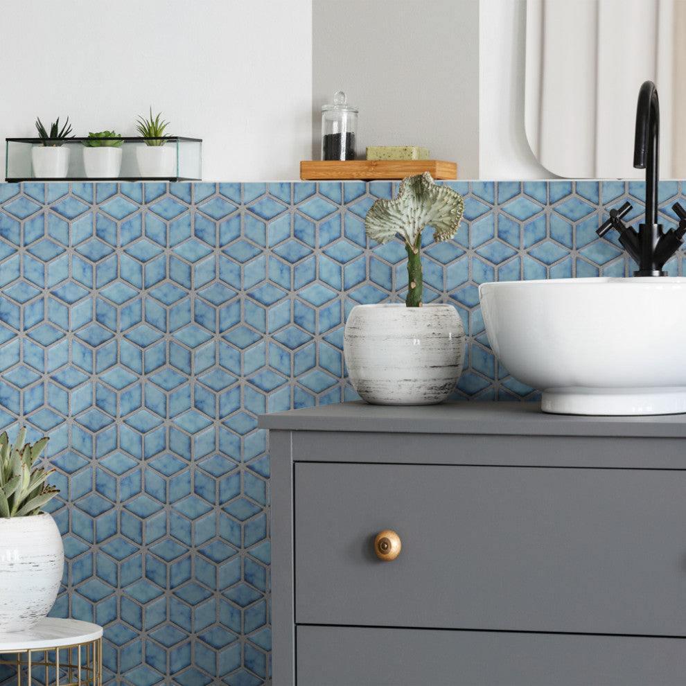 Hudson Rhombus Marine Porcelain Floor and Wall Tile