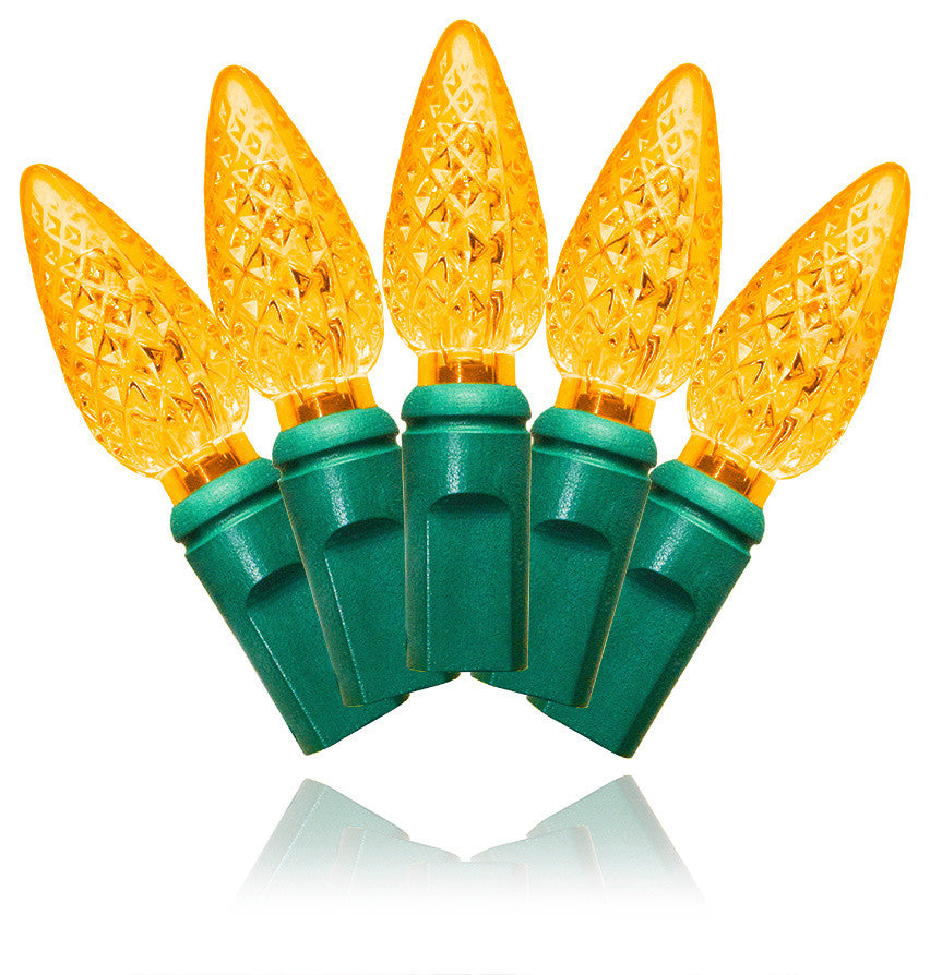 70-Piece C6 Faceted Orange LED Light Set With In-Line Rectifer