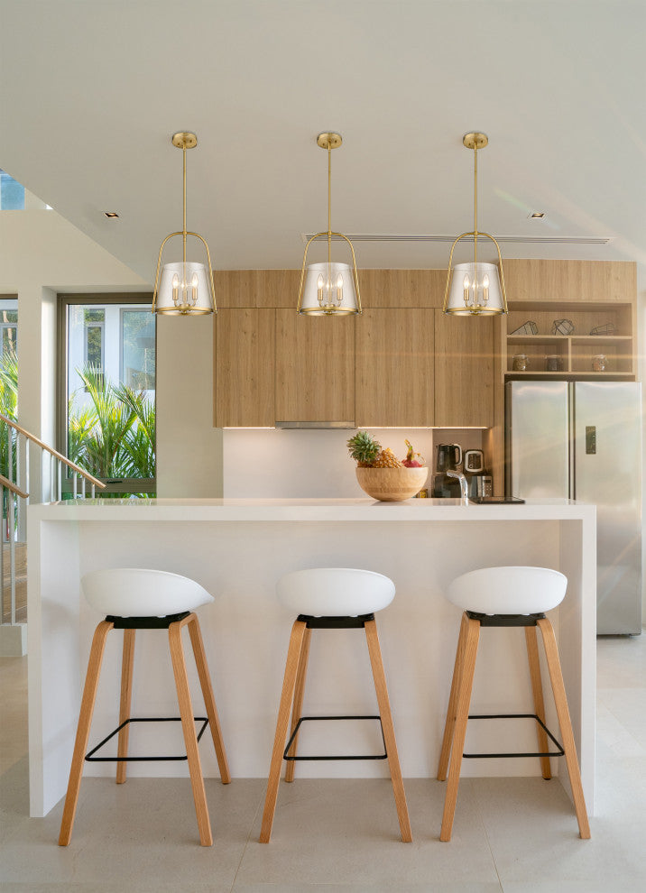 Z-LITE 3-Light Pendant, Modern Gold