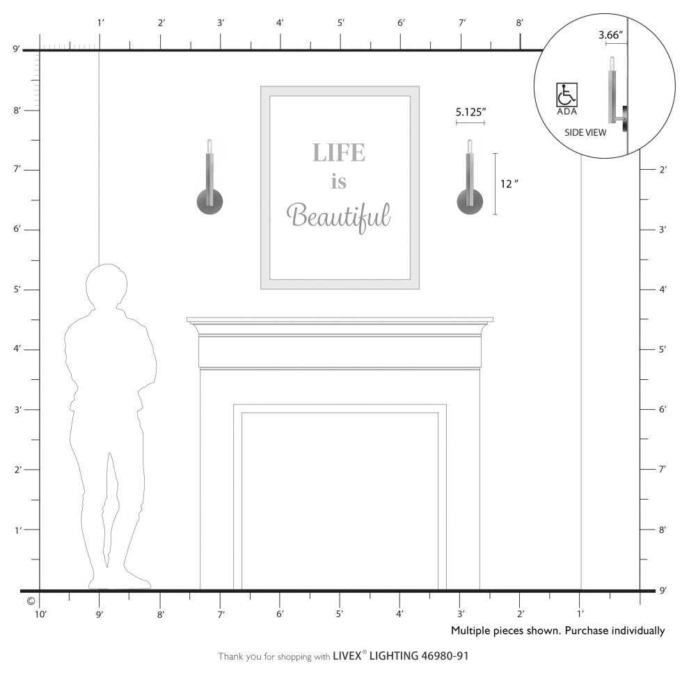 Livex Lighting Monaco 1-Light Brushed Nickel Sconce
