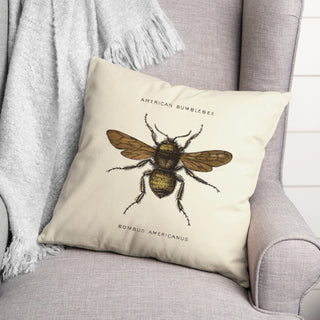 Vintage Bumblebee Diagram 18x18 Spun Poly Pillow
