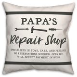 Papa Repair Shop 18x18 Spun Poly Pillow