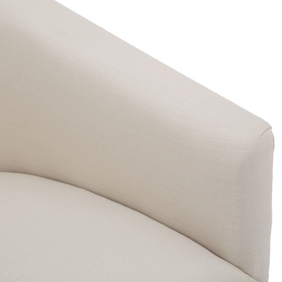 Elm Skirted Swivel Chair, Linen