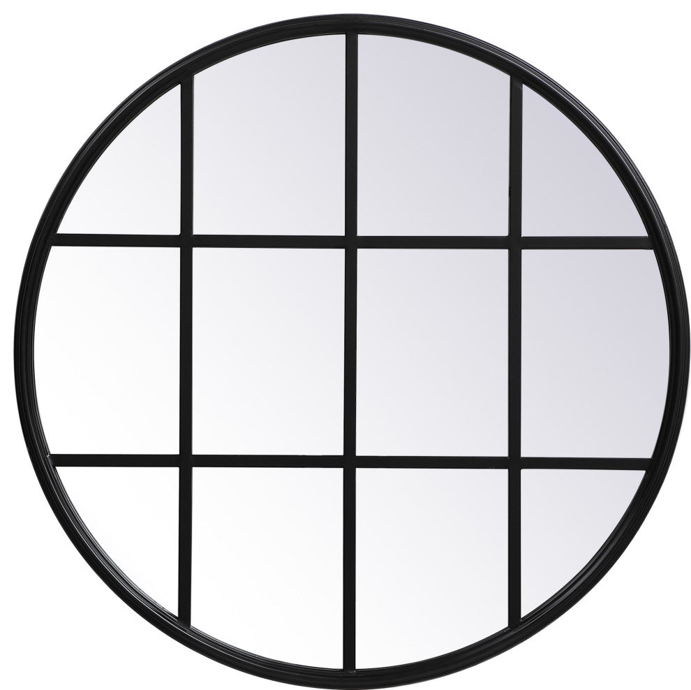 Elegant Lighting MR632828 Motif 28" Diameter Circular Metal - Black